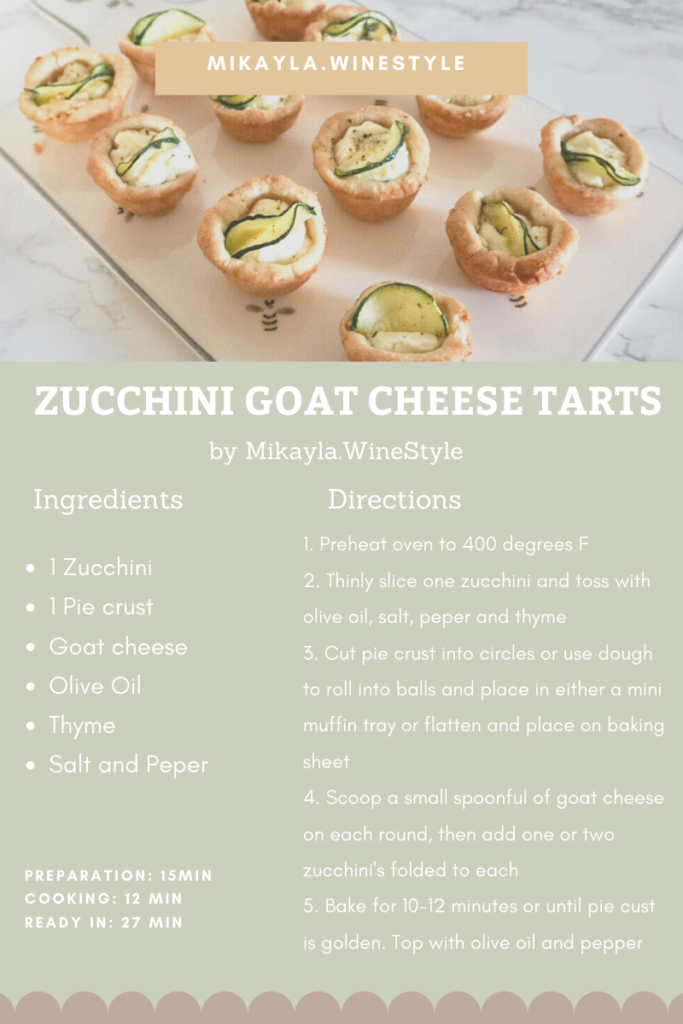 zucchini goat cheese tarts 