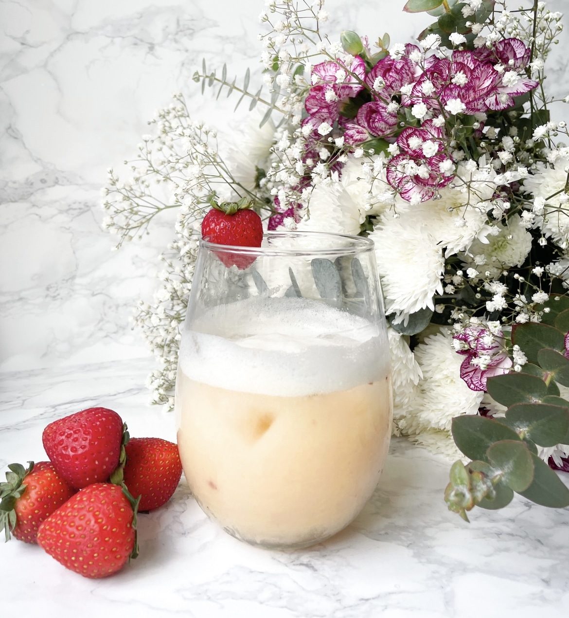 Sparkling Strawberry Pina Colada Mocktail