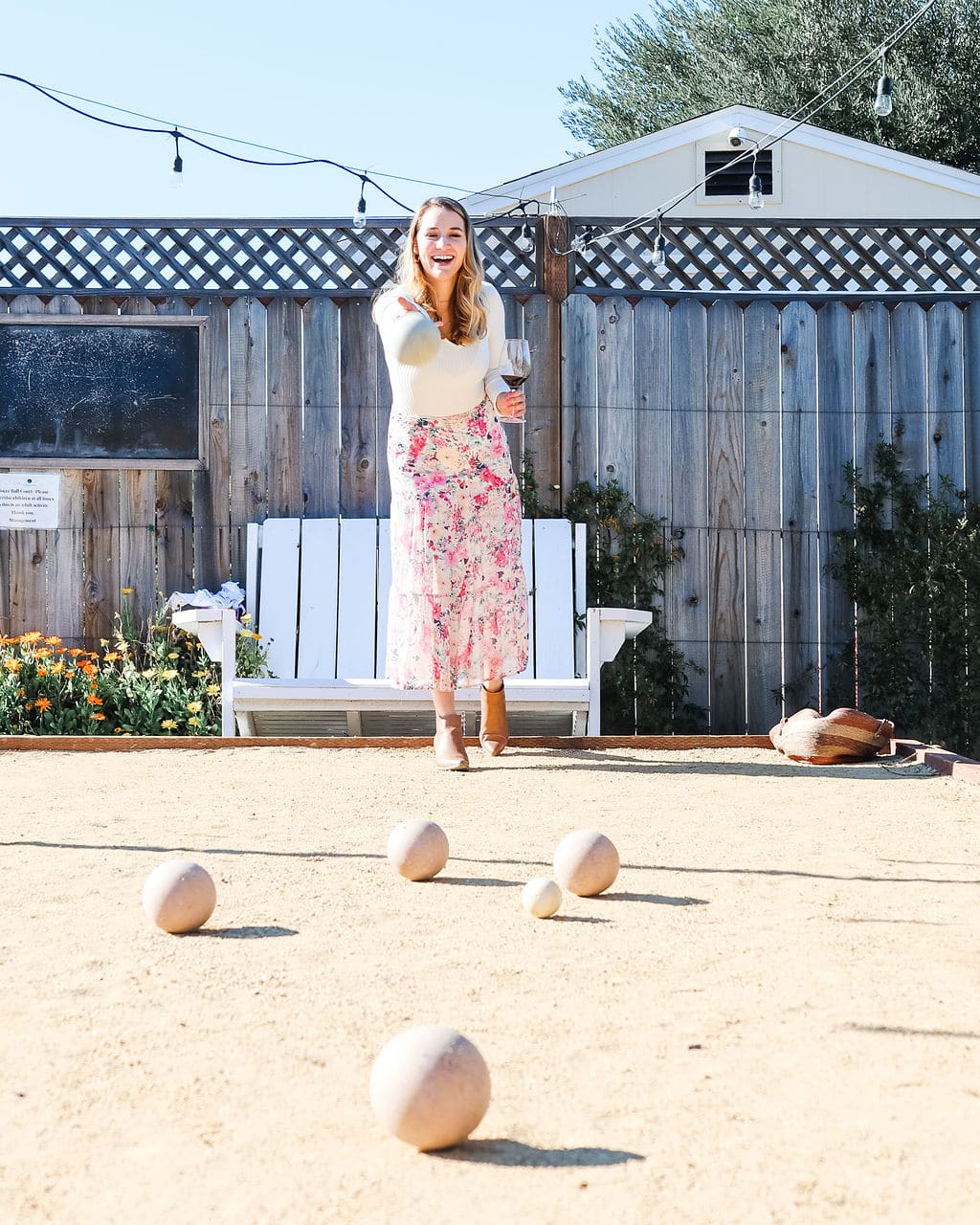 Activities to do at the Geyserville Inn, play bocce ball while drinking wine